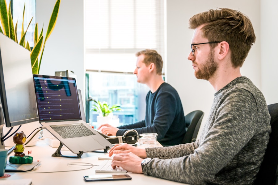 Web designer working on a custom website project